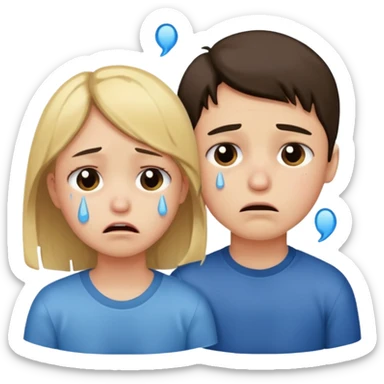 boy and girl heart break sticker