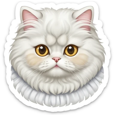 A Persian Cat Neck Wearing a Bibs sticker