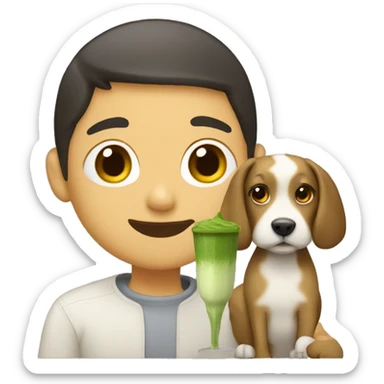 Matcha late with a dog sticker