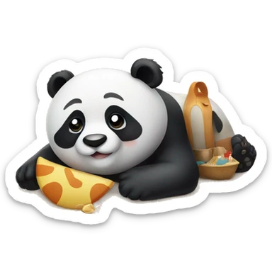Panda chilling on the beach sticker