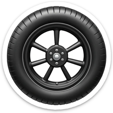 he aircraft's landing gear is one inflated, plump wheel with a strut, black in color, cartoon-style sticker