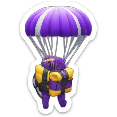 main in purple parachute landed in japan sticker