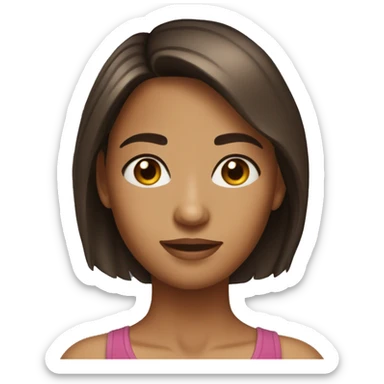 Light tanned brunette girl with light brown eyes sticker