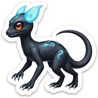 Shiny Duskull-Salandit-Umbreon-Fakémon-hybrid-creature (full body)  sticker