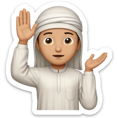 Make a person praying in Islam religion make it a sideways facing 2d emoji sticker