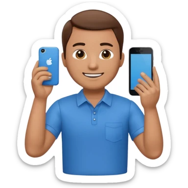 A 3D full body MNC Employee bitmoji talking on mobile with someone sticker