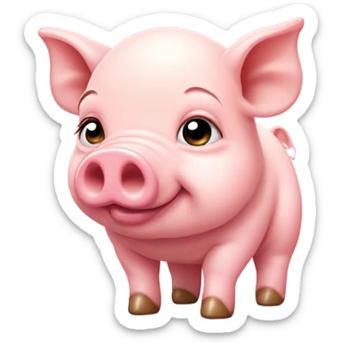 Greedy baby pig sticker
