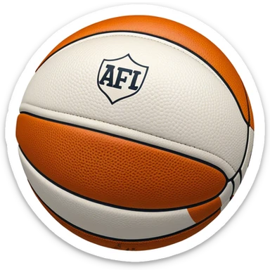Cinematic Realistic image of an AFL ball with a rugged, textured leather surface and vibrant markings, rendered in rich detail with subtle signs of wear, set against a dynamic sports backdrop under energetic lighting sticker