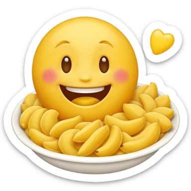 Emoji eating a ton of food sticker