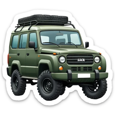 UAZ Patriot Russian SUV off-road vehicle with distinctive square boxy shape sticker