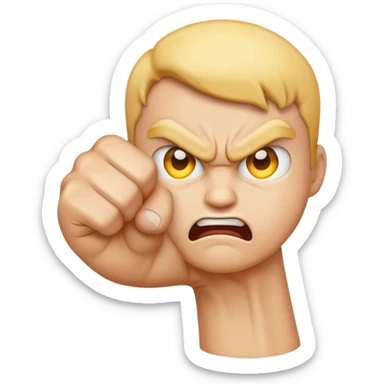 angry emoji which shows his fist sticker