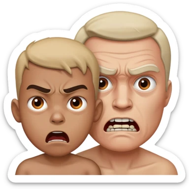 dad beating kid sticker