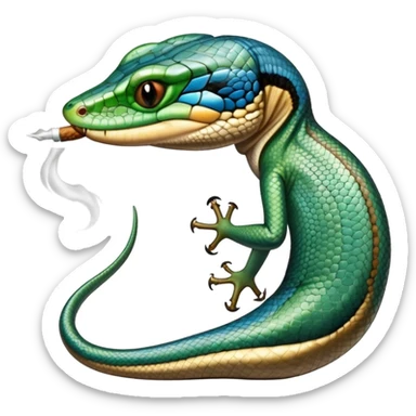 a California blue tailed skink smoking a blunt sticker