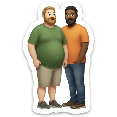 Pregnant Fat bearded man and fit husband sticker