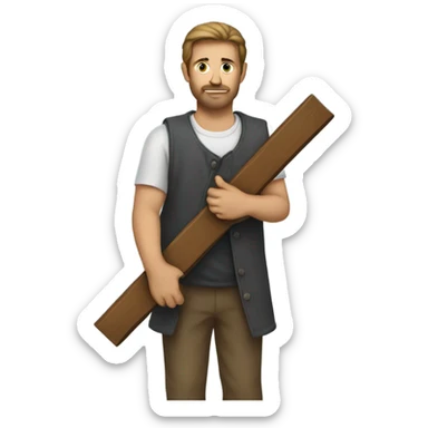 Man with a cross in his hand sticker