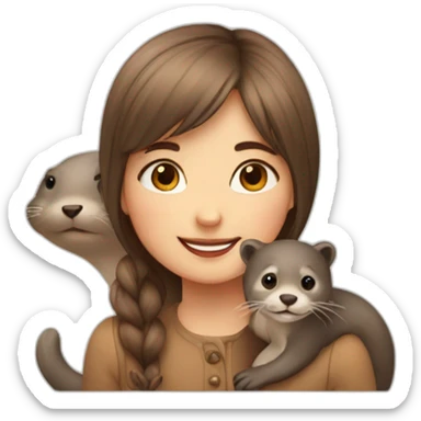a cute danish girl and her otter sticker