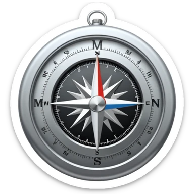 compass with 'mission' sticker