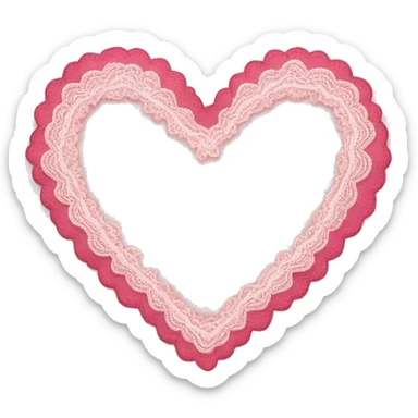 Pink heart with lace  sticker