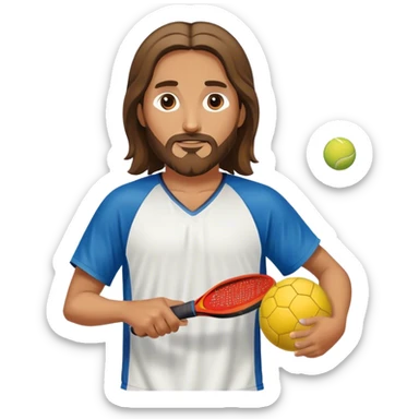 Jesus playing pickleball  sticker