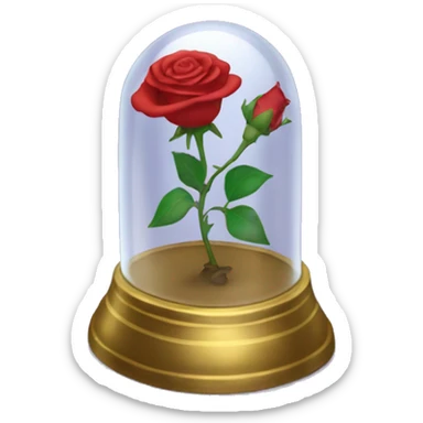 The enchanted rose from Beauty and the beast in its glass bell  sticker