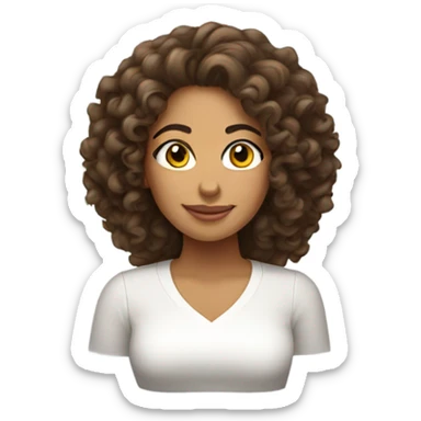 Latina with curly hair sticker