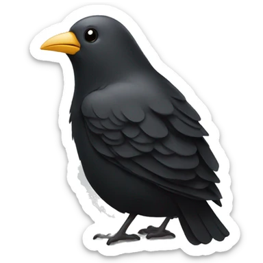 Black bird With eggshell on how head crying emoji sticker
