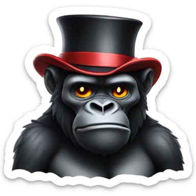Magma lava gorilla wearing a tophat sticker
