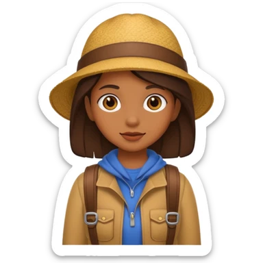 brown girl traveling sticker