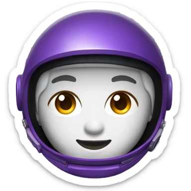 astronauta morado con el visor cerrado y taje negro sticker