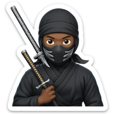 Una persona así Ninja pero que esté así como mala pero que sea mala y ya rapera O sea que allá que la foto digo que el emoji sea un Ninja Ninja Ninja sosteniendo una arma sticker