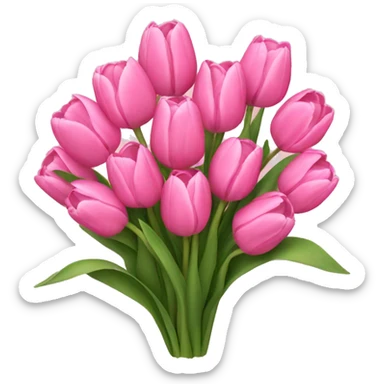 Pink tulip bouquet  sticker