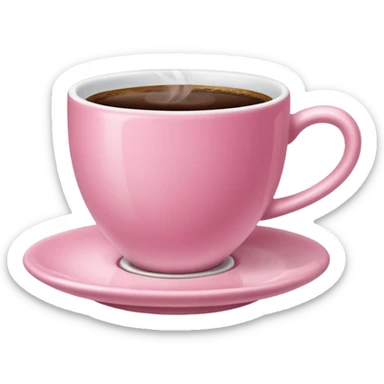 An aesthetic pink cup of coffee sticker