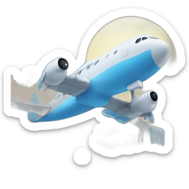 Airplane with icicles sticker