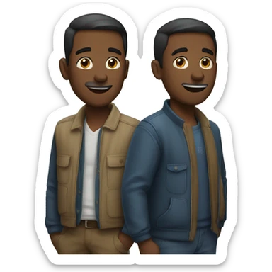 two men kidding sticker