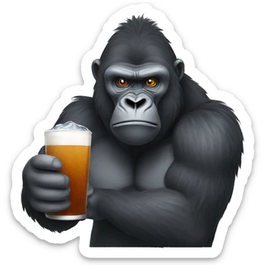 Angry gorilla drinking mate  sticker