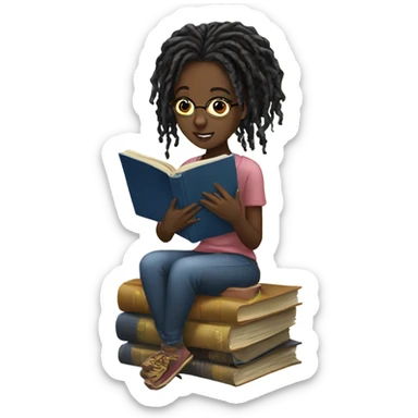 Mirco locs black girl reading sticker