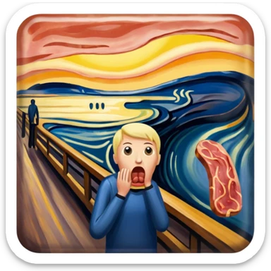 Edvard munch The Scream painting with SPAM MEAT landscape  sticker