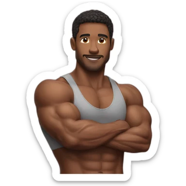 Fitness man flexing arm sticker