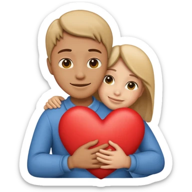 make an emoji of hugging a heart, one person. it's supposed to show a level of gratitude sticker
