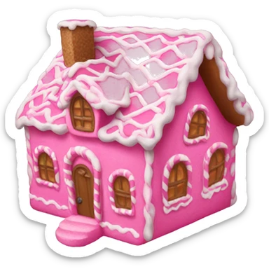 Pink gingerbread house sticker