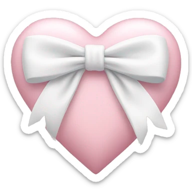 Pastel pink heart with white bow sticker