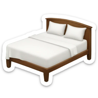 Bed with white sheets  sticker