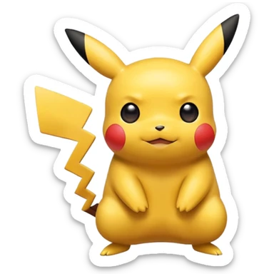 black colored Pikachu sticker
