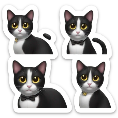 Three tuxedo cats  sticker