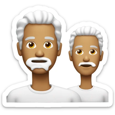 a razor and a man with foam on his face sticker