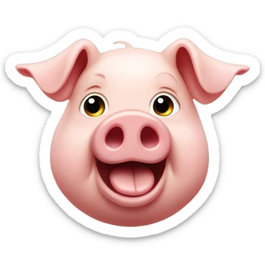 Pig sticking out toung  sticker