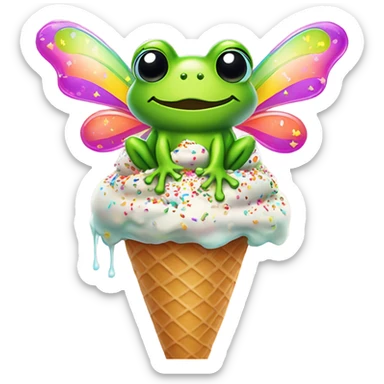 Ice cream with sprinkles fairy frog sticker