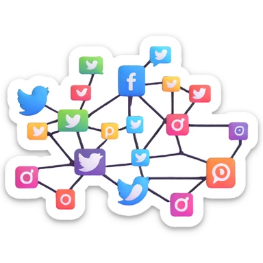 connecting social media accounts, SNS platform integration sticker