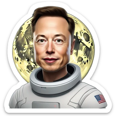 Elon musk sur la lune  sticker