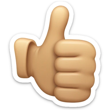 Thumb up emoji with a broken thumb sticker